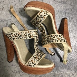 FRYE joy trapunto platform sandal, size 7